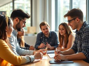 Antreprenori tineri cu idei strălucitoare lansând afacerea.